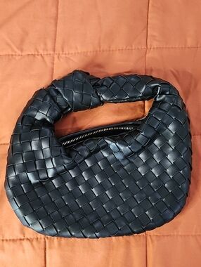 Bottega Veneta Inspired - Urban Expression Black Woven Hobo Bag
